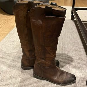 Frye Paige Leather Tall Riding Boots- perfectly broken in